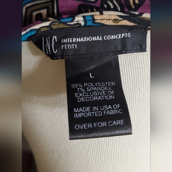 INC Size L multi colors Top - Picture 4 of 5